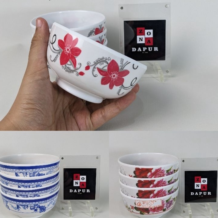 6 pcs  1 lusin  Mangkok Melamin Motif 45 inch Mangkuk Melamin Kecil