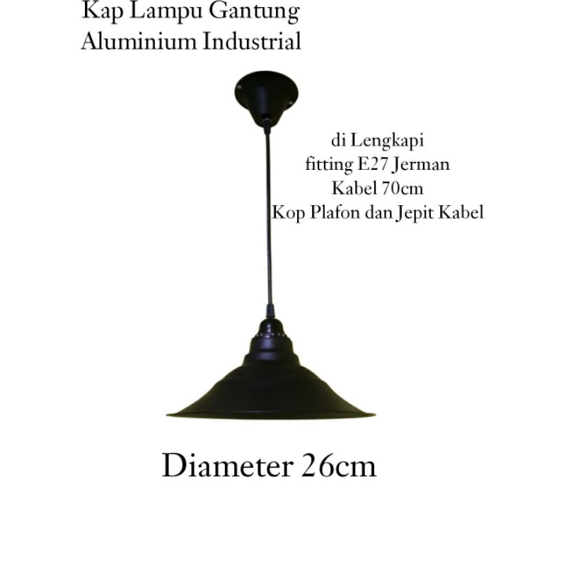 kap lampu gantung aluminium dekorasi taman hias caffe dll
