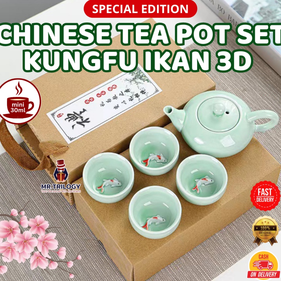 Hampers Wedding Cangkir Teh Keramik CLASSIC Chinese Tea Pot Souvenir Sangjit Hadiah Kado Nikahan Gel