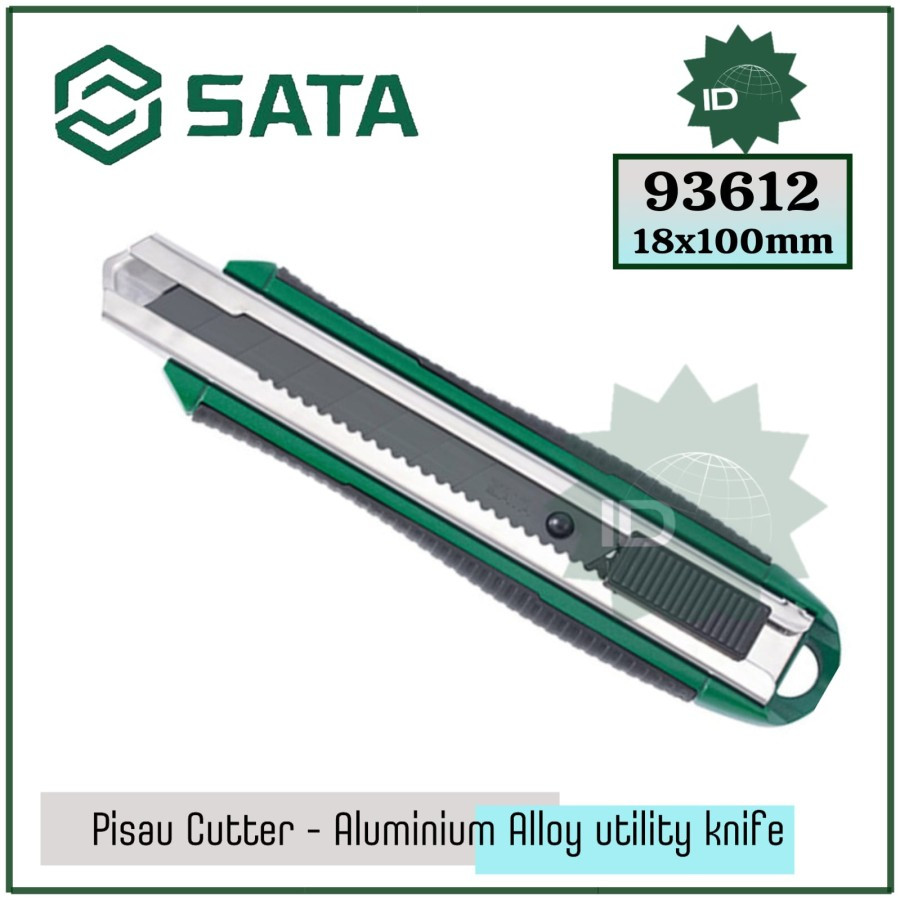 

Pisau Cutter Aluminium 18x100 mm Aluminum Alloy Utility Knife 93612 Sata Tools