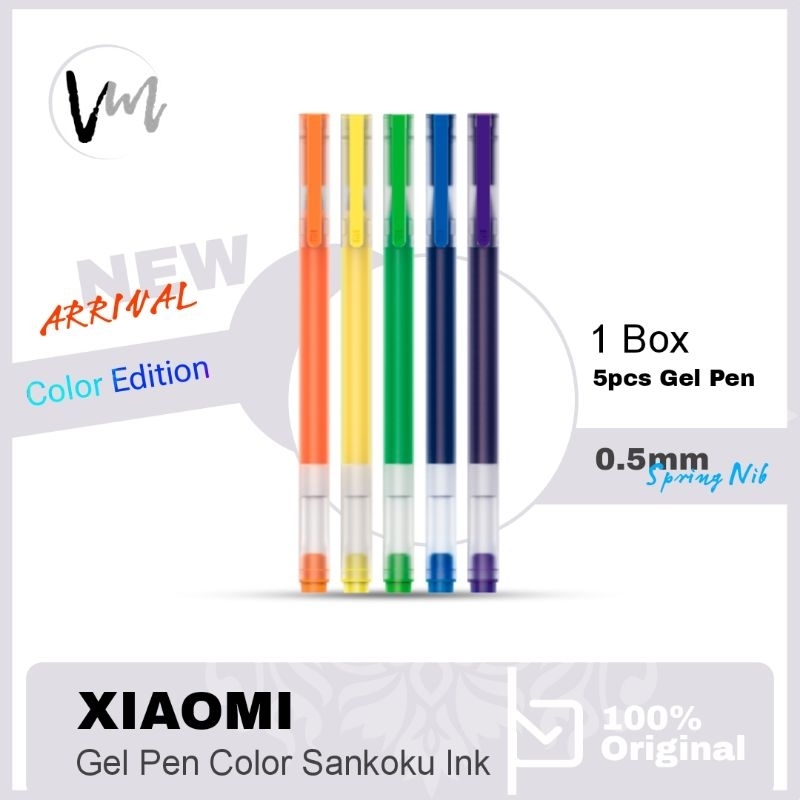 

Xiaomi Pulpen Color 0.5mm Gel Pen 1 Kotak Isi 5 Warna Ballpoint