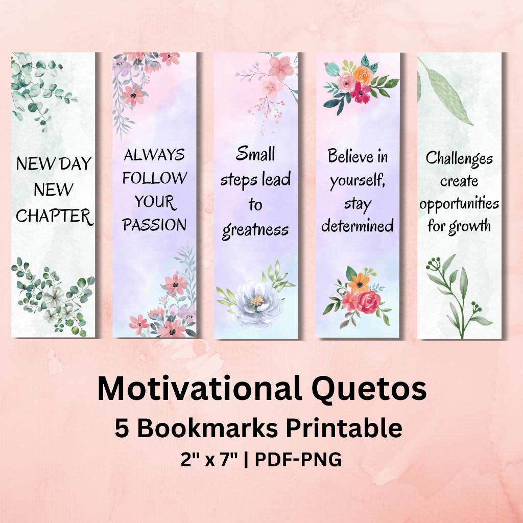 

Motivational Quetos Watercolor Bookmarks Printable #BM 004