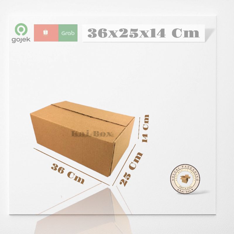 

kardus box ukuran 36x25x14 cm polos singel wall