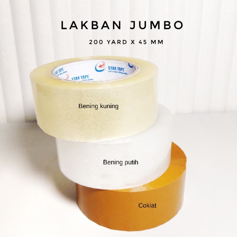 

Lakban OPP Isolasi Besar Bening dan Coklat 200 Yard 45 mm Star Tape
