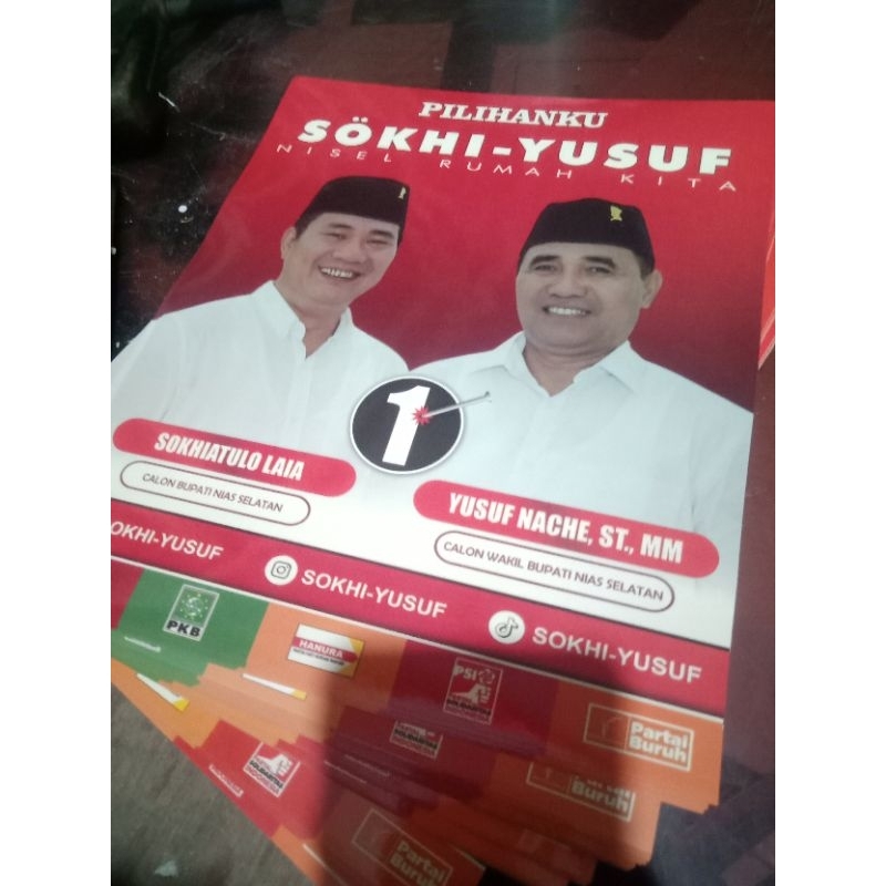 

custom sticker partai. atribut pilkada. ukuran a5 .kualitas bagus