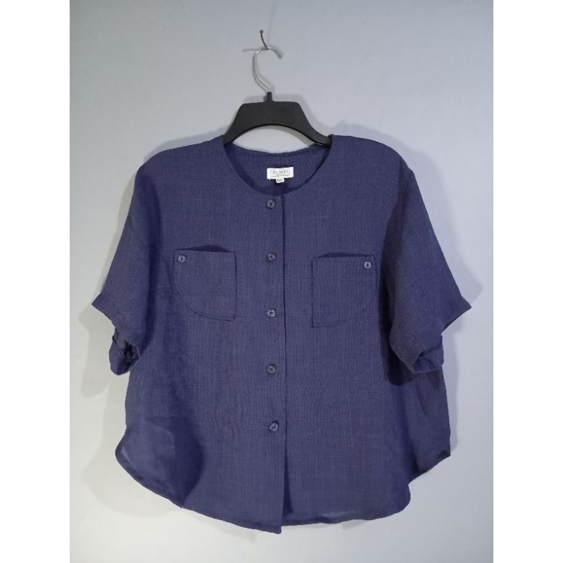 blazer / cardigan navy saku tipis preloved