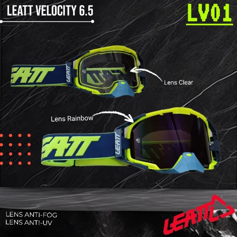 leatt goggle velocity hijau goggless leat velocity lensa tebal anti fog google moto cross trail trab