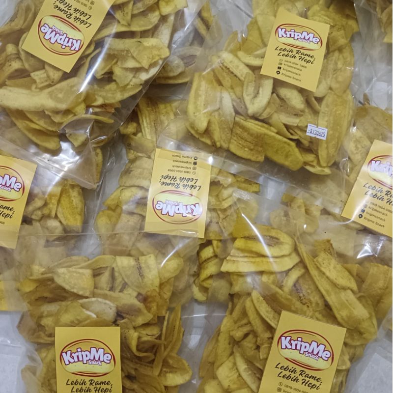 

KripMe Snack Jual Kripik Pisang Enak dan Renyah (200 gr), Kripik Pisang Gurih dan Kriuk, Kripik Pisang Cocok untuk Oleh-Oleh atau Cemilan Saat Rapat