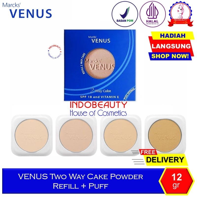 Exp 2028 MARCKS VENUS Two Way Cake Refill Bedak Padat Foundation Isi Ulang