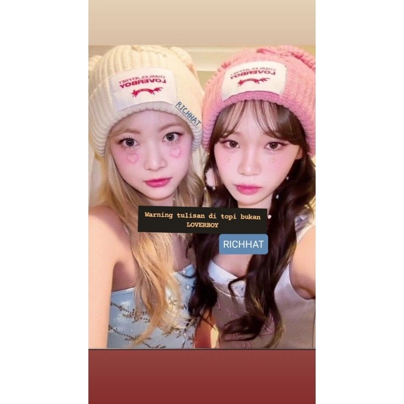 ❣️RICHHAT❣️ Topi Kupluk Rajut Musim Dingin Wol Tebal lembut Telinga Kelinci IMPORT Winter loverboy