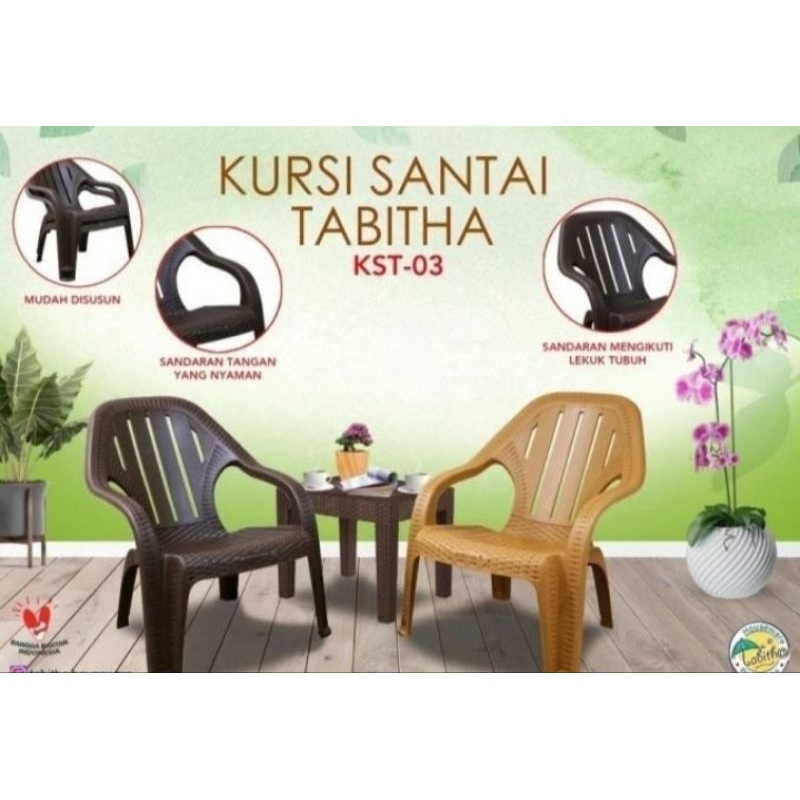 Kursi Santai Tabita Kursi Rotan Plastik Anyaman