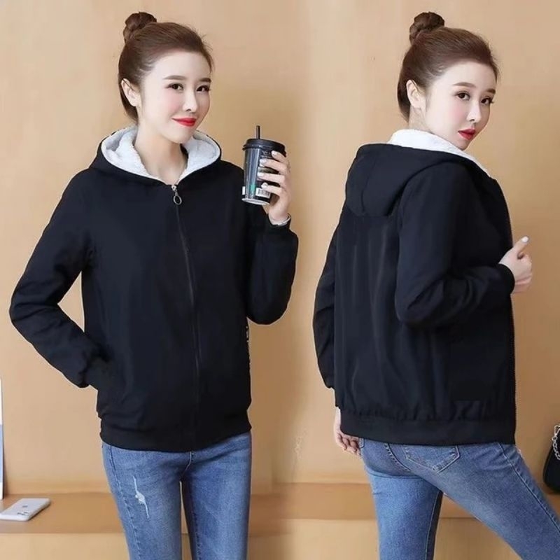 jaket mantel wanita/ jaket musim salju/ jaket praktis wanita