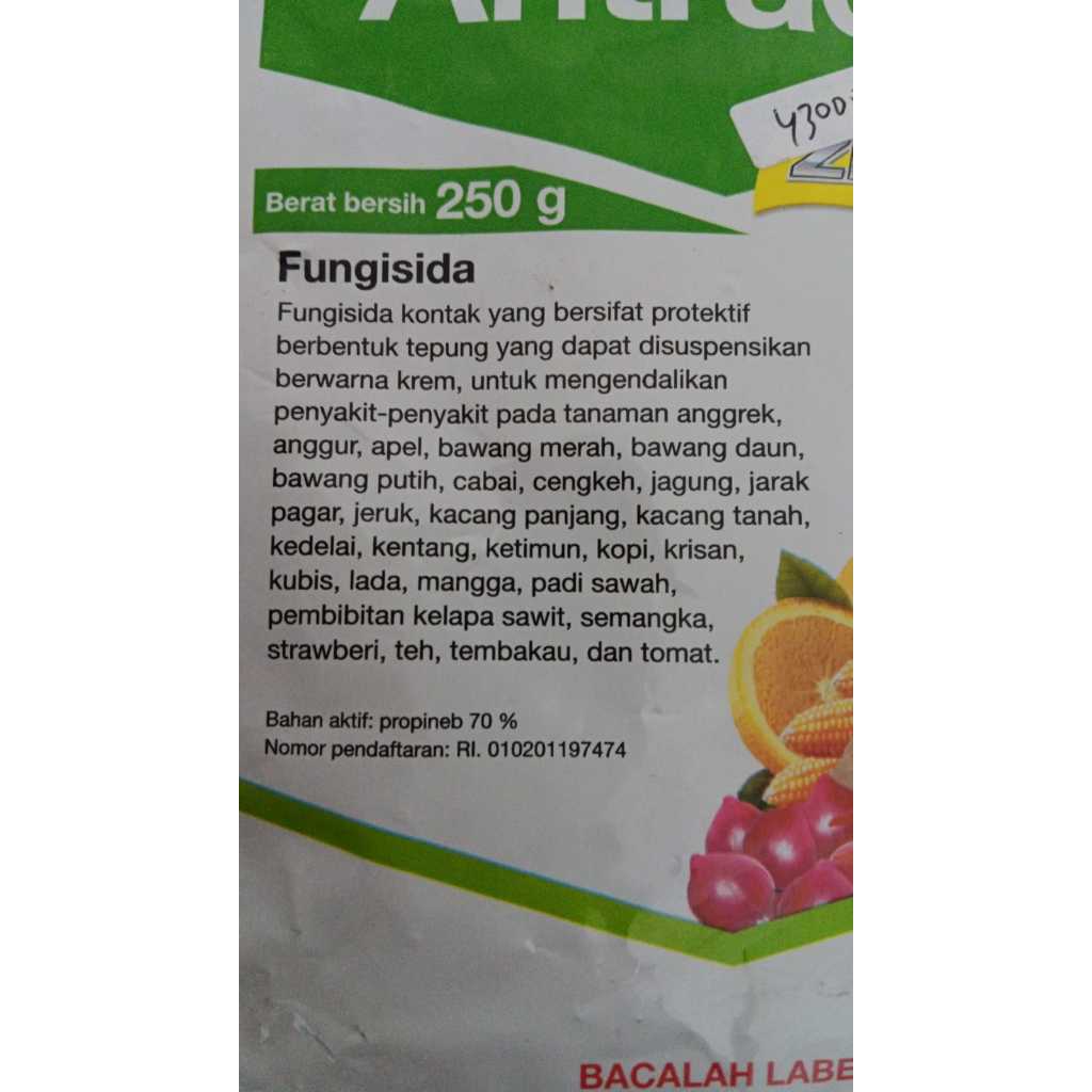 FUNGISIDA ANTRACOL 250 GRAM