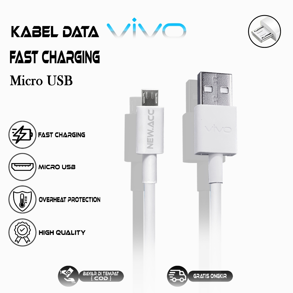Kabel Data Charger Vivo Y20 Y20S Y20SG Y20 SG Z1 Pro S1 Original Fast Charging Micro USB