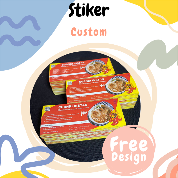 

Asun Creative Stiker kromo kemasan makanan label custom ukuran
