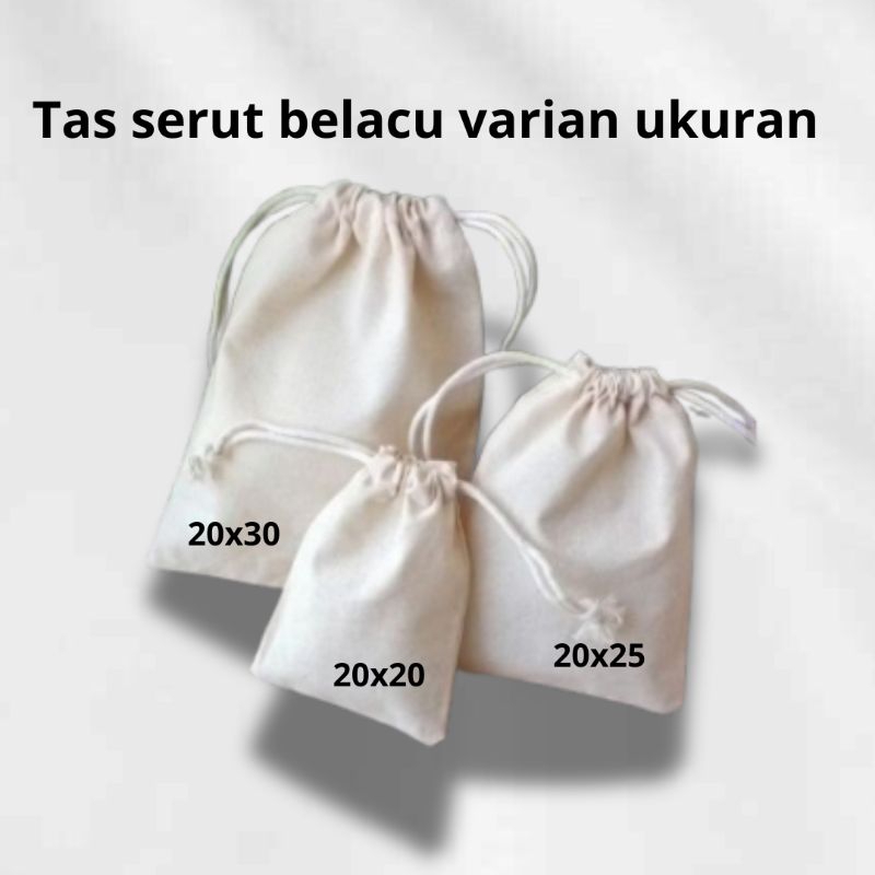 POUCH SERUT BLACU POLOS BERBAGAI UKURAN / SERUT BELACU / TAS SERUT 20x20