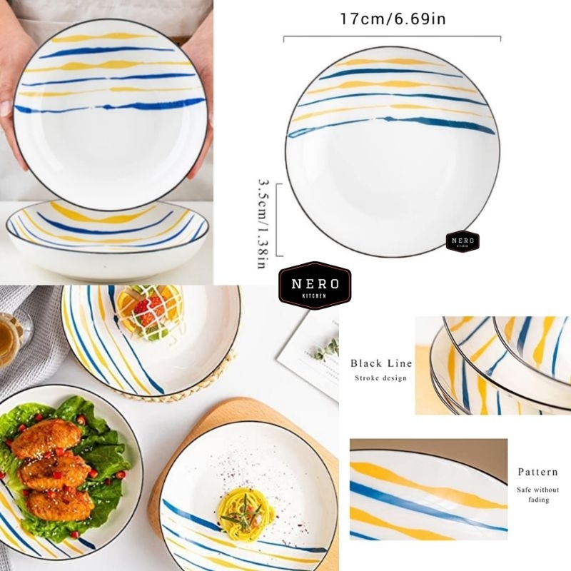 Oceana Plate 17cm / Dessert Plate / Dinner Plate / Piring Estetik / Aesthetic Plate / Piring Aesthet