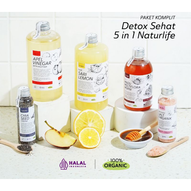 

PAKET DETOX 5 IN 1 / CUKA APEL / LEMON / MADU MULTIFLORA / MADU HUTAN / GARAM HIMALAYA / CHIA SEED