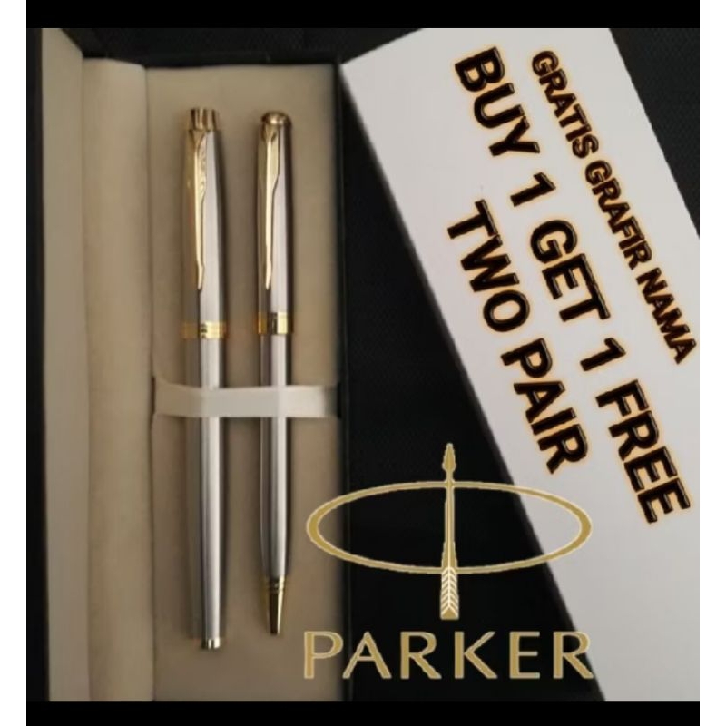 

Bolpoint Mewah PARKER buy 1 get 1 free RB dan BP - Gratis Grafir nama dan Box Exclusif Bludru Stationery Alat Tulis