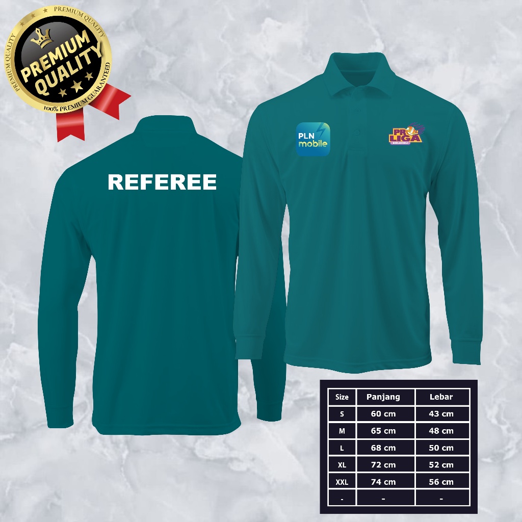 KAOS BAJU KERAH POLO LENGAN PANJANG POLOS LONGSLEEVE FASHION PRIA WANITA OLAHRAGA VOLI PROLIGA PLN M