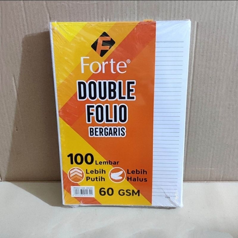 

1 Pak Kertas Double Folio Bergaris Isi 100 Lembar ( Forte )