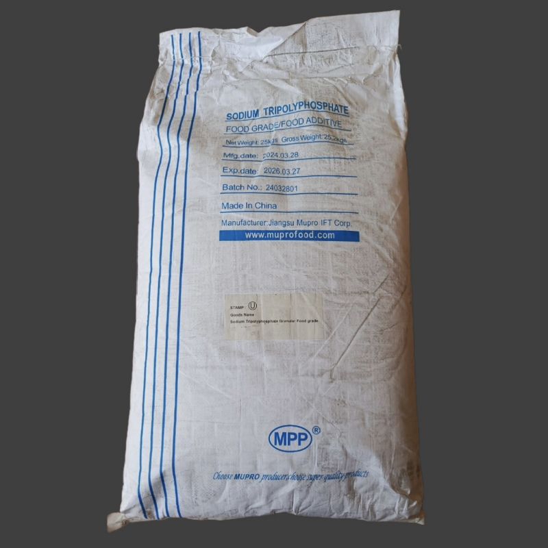 

STPP Sodium Tripolyphosphate Granular (kasar) merk Mupro kemasan original 25 kg