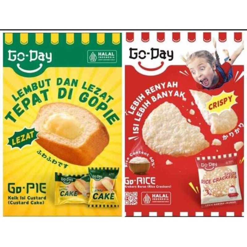 

Go rice crackers, Go-Day cake