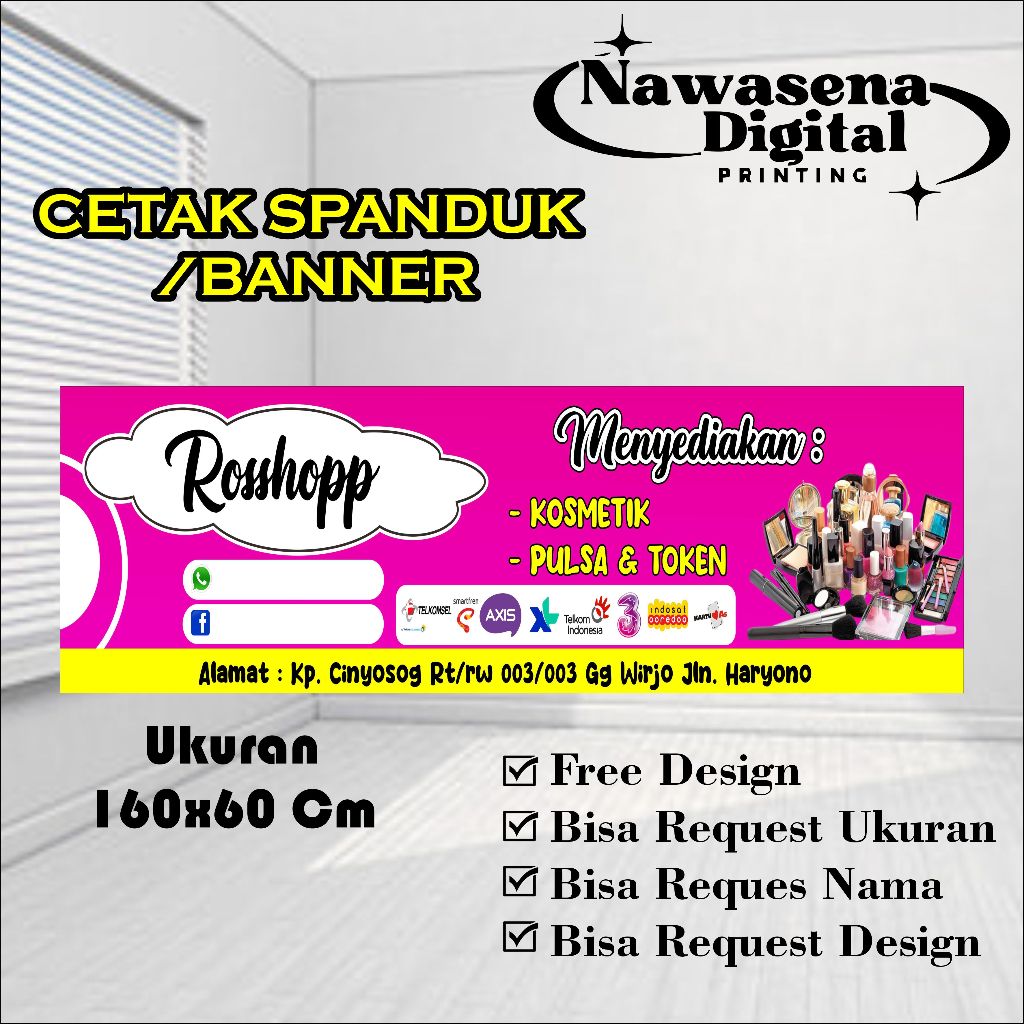 Cetak Spanduk Banner Olshop Pink