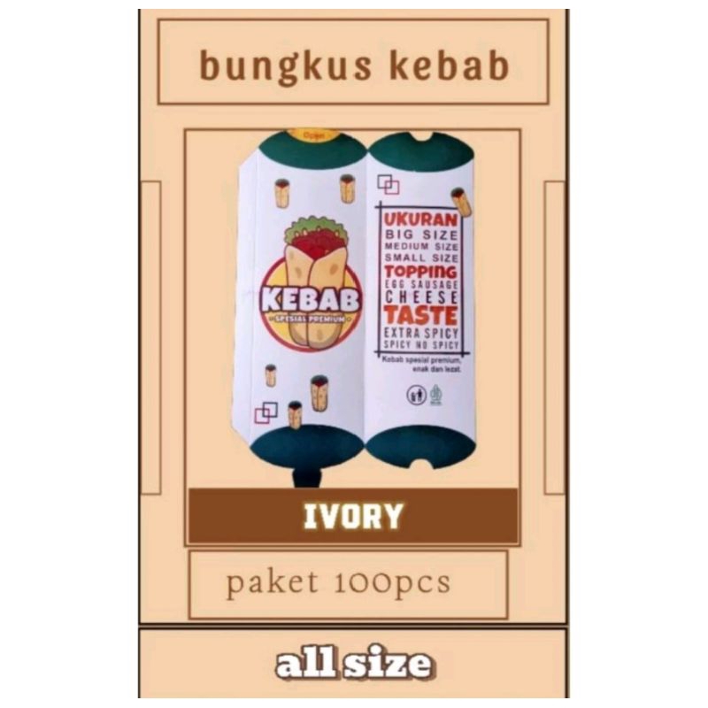 

@100pcs kemasan kebab/dus kebab all size ivory