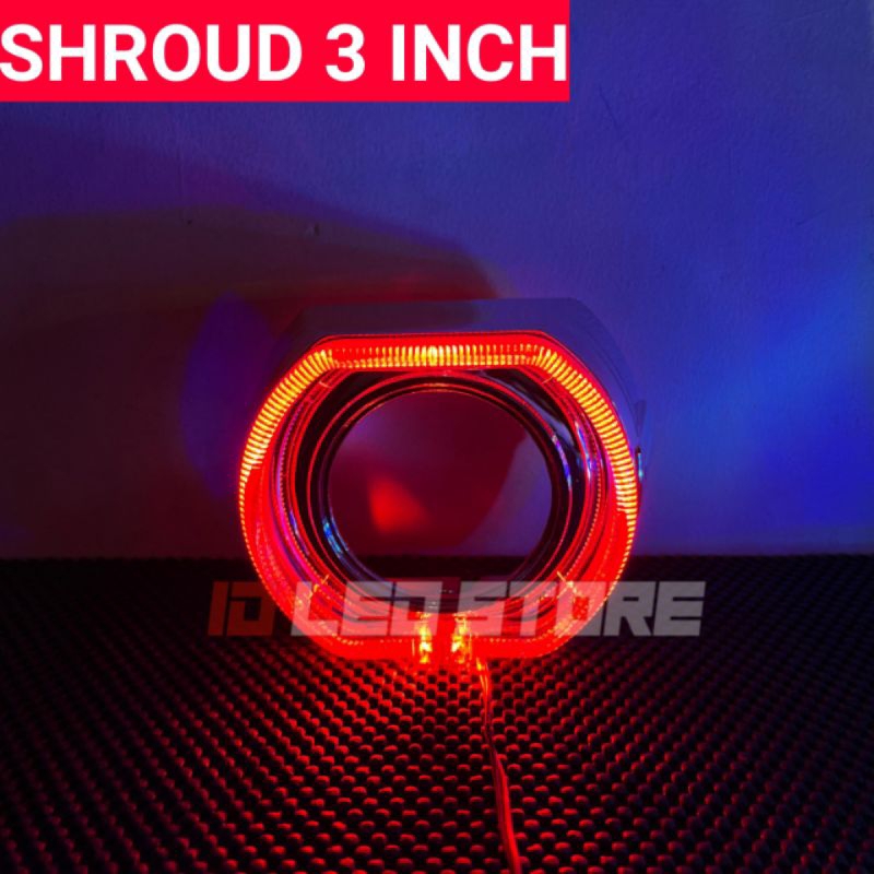 RB Shroud 3 inch BMW Classic Ring Full Shroud 3" BMW angel eyes projector Biled