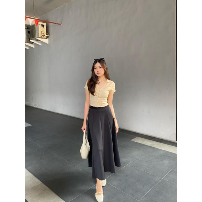 Rok Wanita Model Mayung/Audy Rok Scuba A-line Terllaris