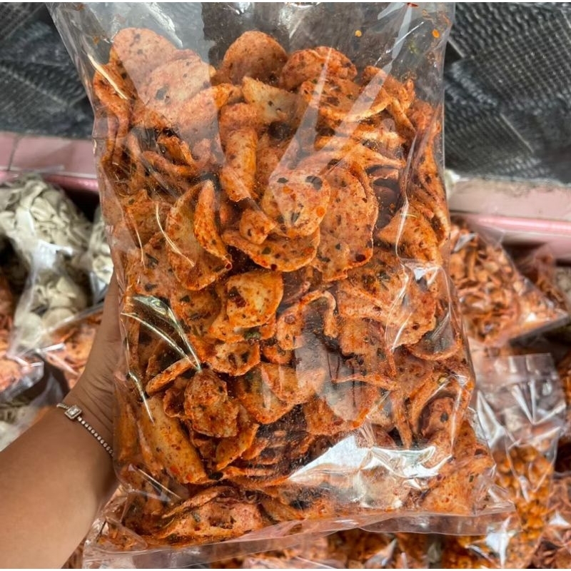 

Keripik basreng koin viral bumbu Basah daun jeruk 200 gram