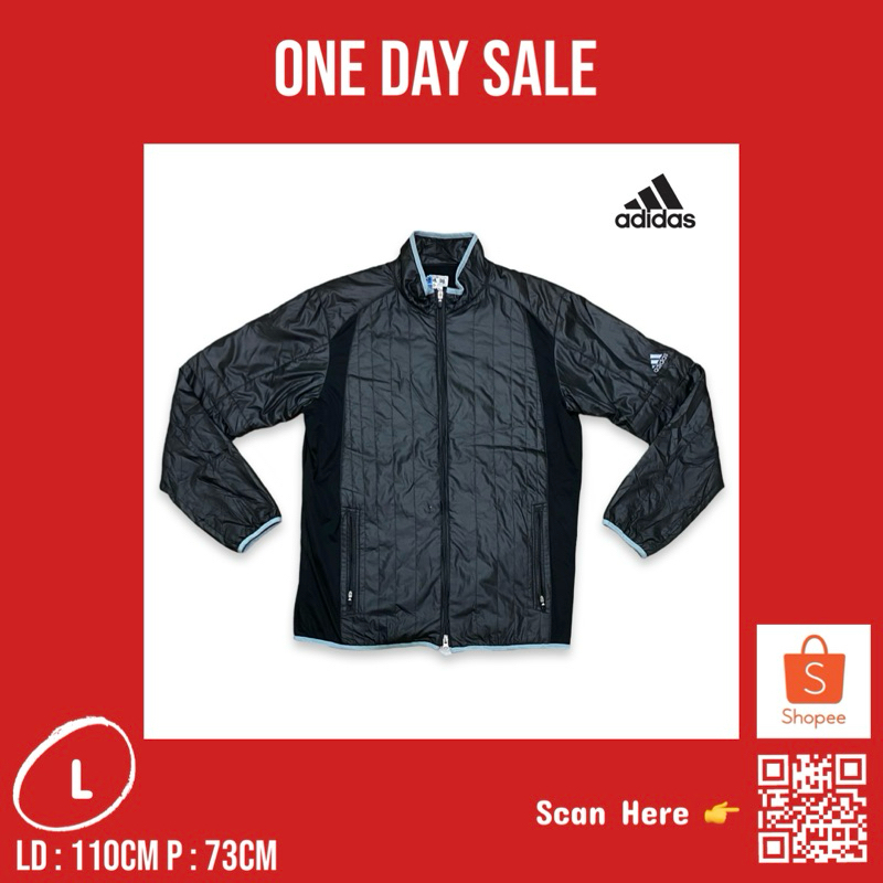 ADIDAS BLACK WINDBREAKER GOLF JACKET