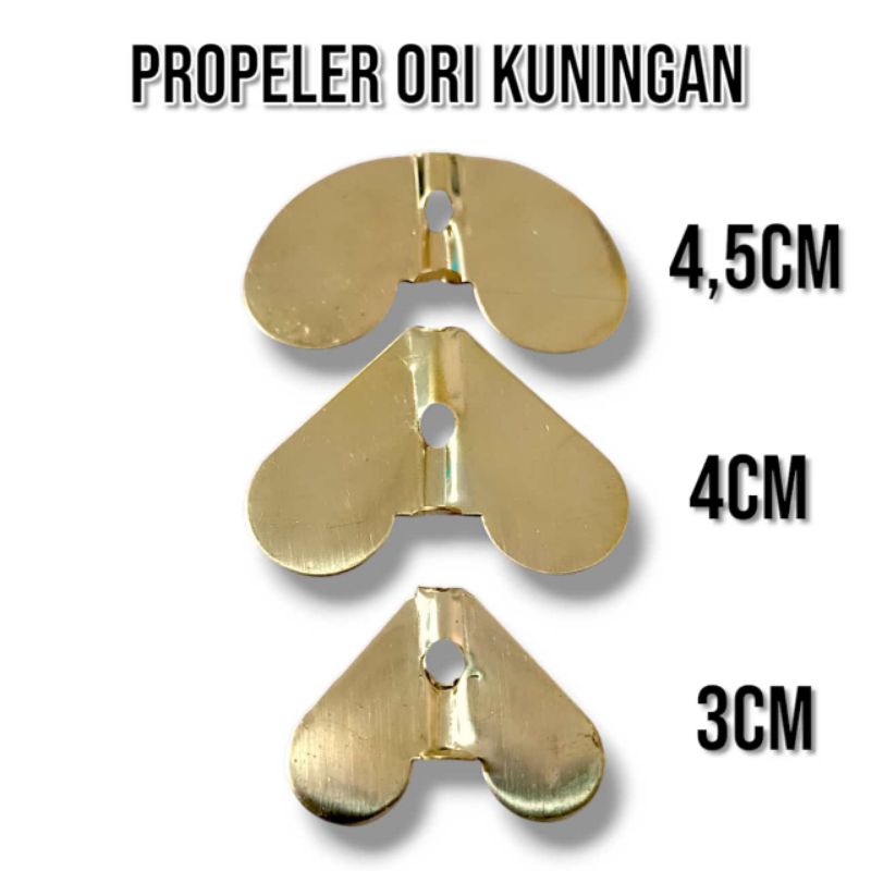 10PCS PROPELLER ORI KUNINGAN. PROPELLER UNTUK LURE. PROPELLER UMPAN CASTING
