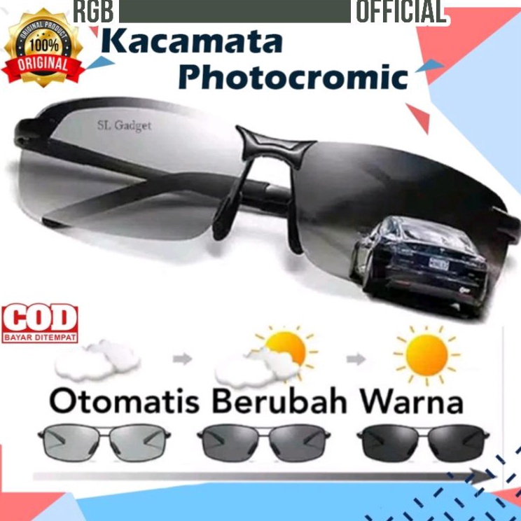 Hot Arrival  Kacamata Photocromic Pria Polaris Polarized Kekinian Anti Radiasi potocromic Antiradias