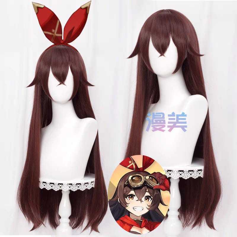 WAIFUKU - PO Wig Cosplay Amber Genshin Impact Asli Brand Manmèi Womanmei Ywailisi Alice