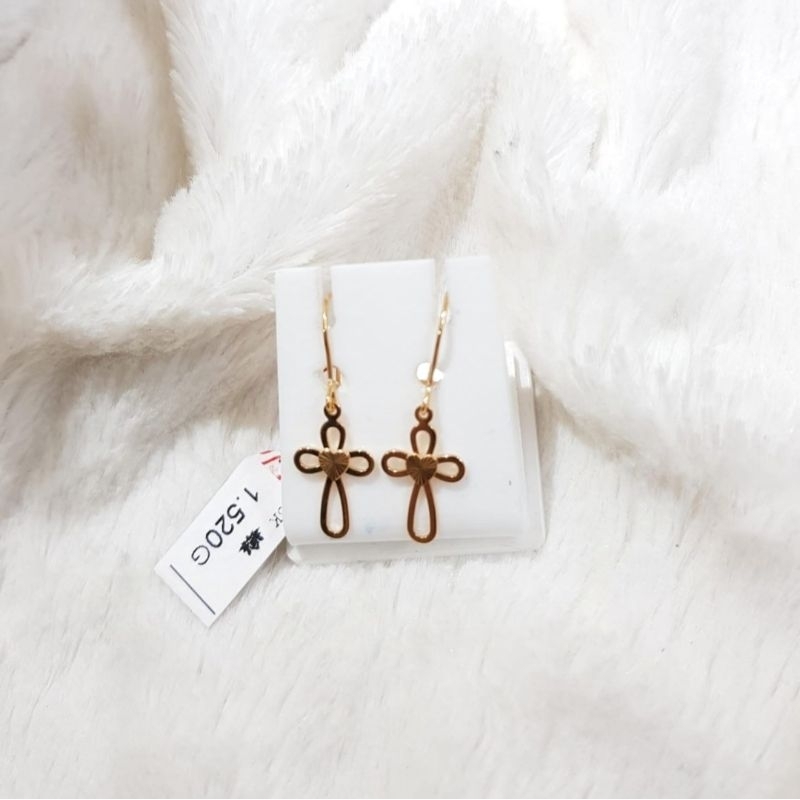 Anting emas 70 salib love