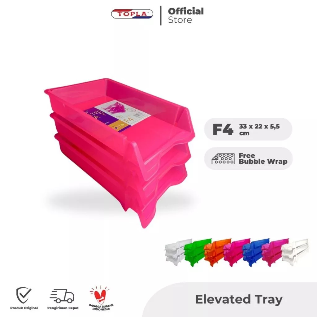 1set TOPLA Elevated Tray Rak Susun Kertas Meja Kantor Folio F4
