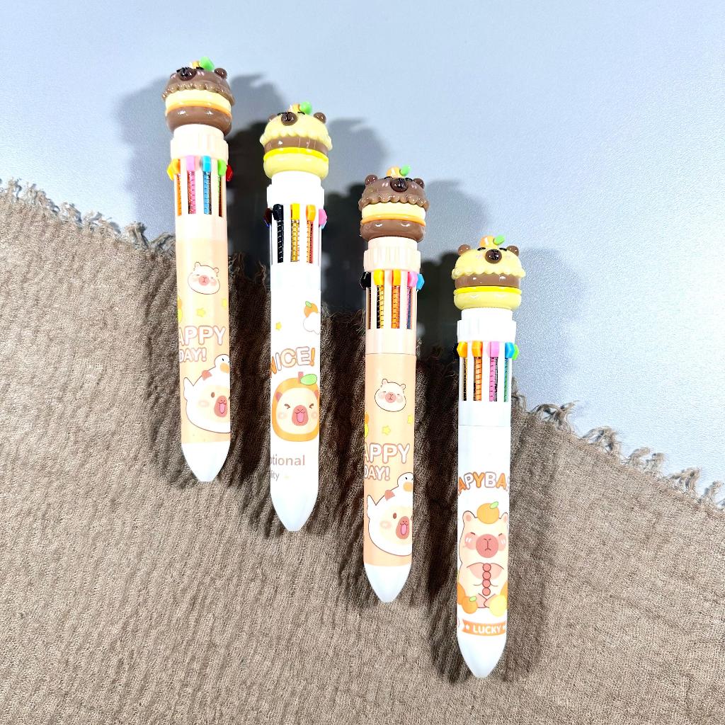 

(Pcs)Bulpen 10 warna AODEMEI 15291 0.7mm / Bulpoin AODEMEI Motif Happy Bear
