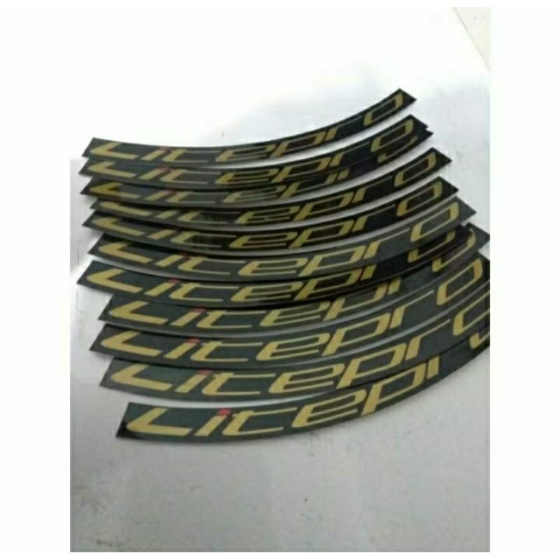 stiker decal litepro velg rim sepeda lipat folding Seli warna gold ring 16 inch lebar 1 cm