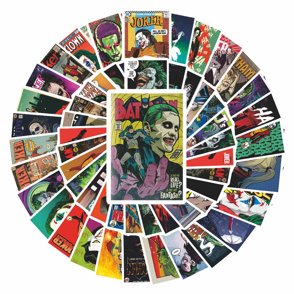 

COD✨ 100 Pcs Stiker cover comic joker vintage Anti Air Untuk Dekorasi Notebook Sepeda Skateboard Handphone DIY