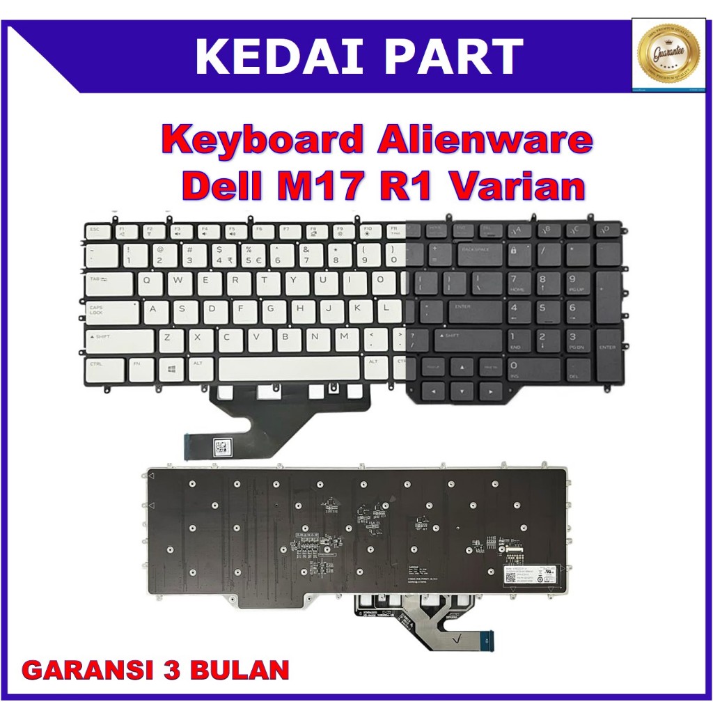 Keyboard Dell Alienware M17 17 R1 R2 R3 P43F P41e P45e Black RGB Backlight