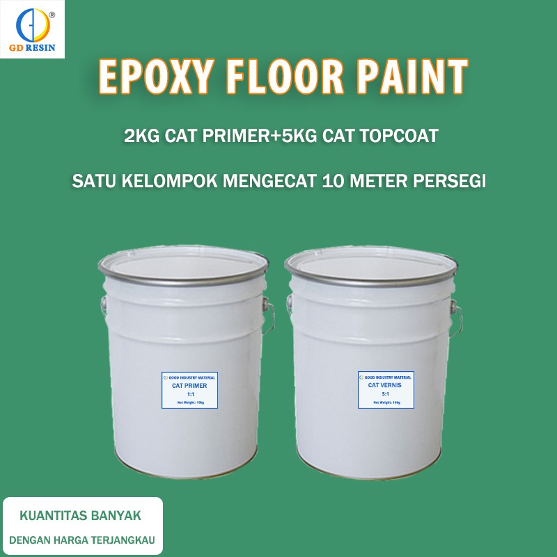 Cat Lantai Epoxy Lantai 7 Kg (Meliputi 2 kg Cat Primer, 5 kg Cat Topcoat)