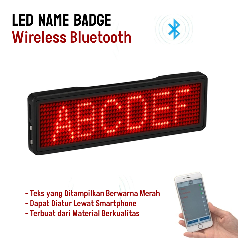 Wireless Running Text Digital LED Name Tag LED Badge Running Text Name Tag Running Text LED Display 