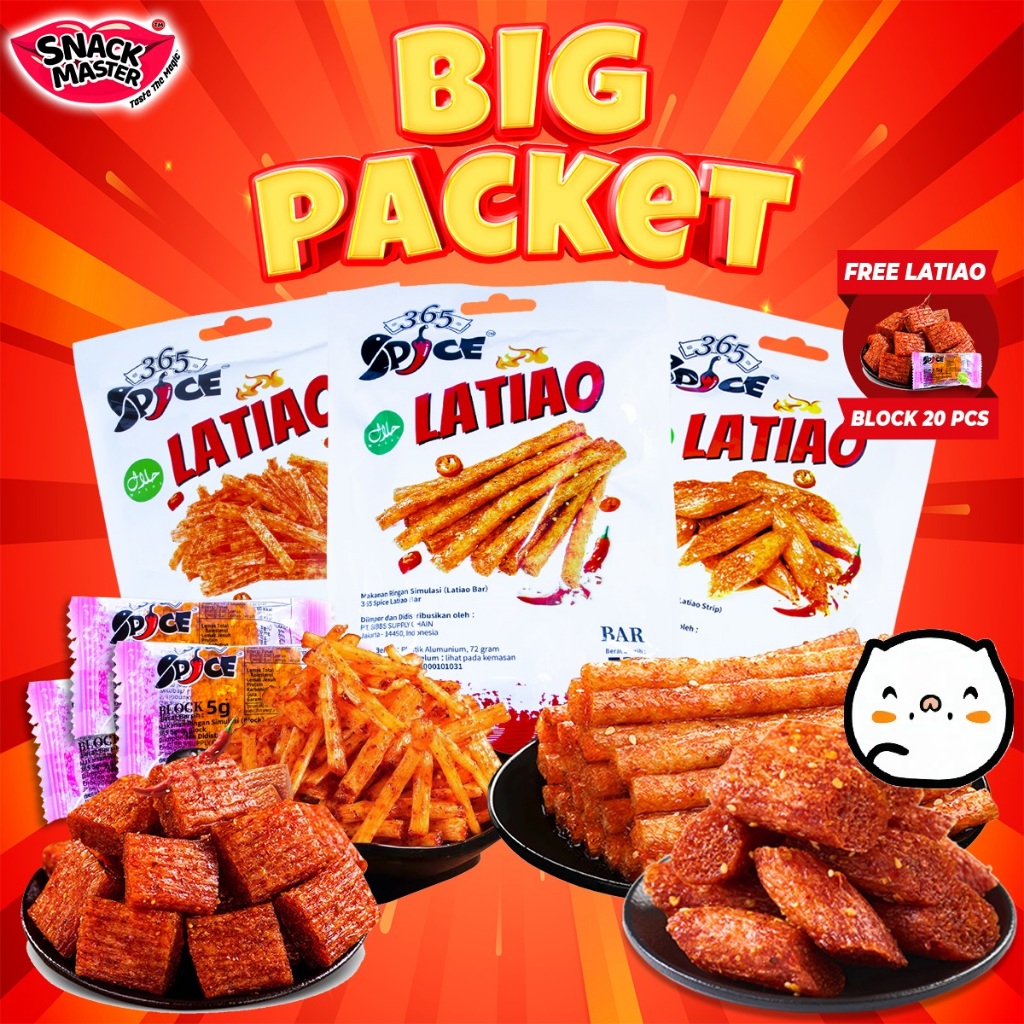 

[MIX 4 Latiao Halal Snack] （72g * 3pcs + 5g * 20pcs）Snack Master|Big Package Pummy Latiao