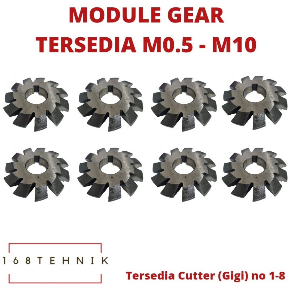 MODULE M9.0 SET ISI 8 / MODUL M9.0 GEAR MILLING CUTTER / MODUL 9.0 PISAU GIGI M9