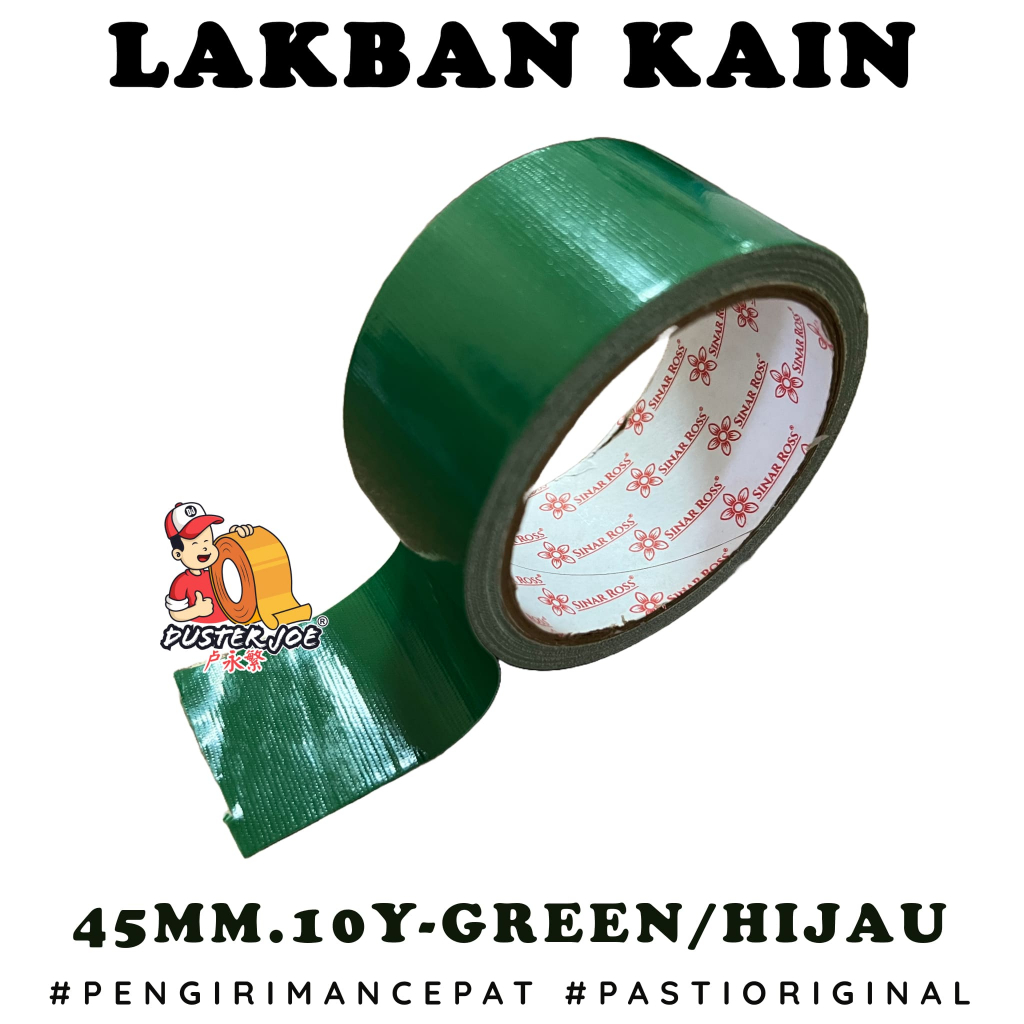 

Lakban Kain HIJAU 2 inch 45mm 10 Yard Sinar Ross Cloth HIJAU GREEN PER 1 ROL