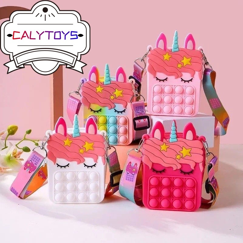 SNI TAS POP IT UNICORN ANAK / TAS SELEMPANG ANAK UNICORN/Toys Unzip Toys Messenger Bag Wallet