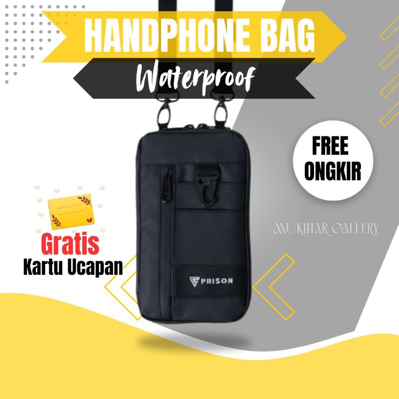 Tas Selempang HP Anti Air PRISON Tas HP Pria Original Anti Air | CE | Handphone Bag