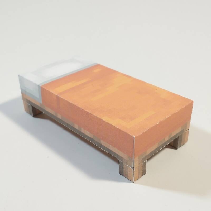 Papercraft Minecraft Barang Kasur | Lembaran Pola atau Sudah Jadi | Dekorasi Mainan Koleksi